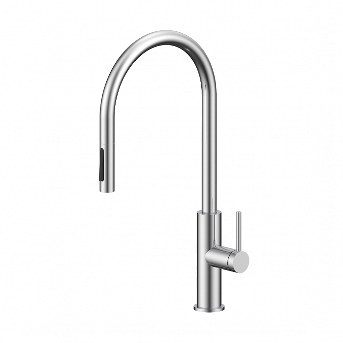 Смеситель для кухни Paulmark SENSO Se215180-BS сенсорное управление, выдвижной излив брашированная сталь