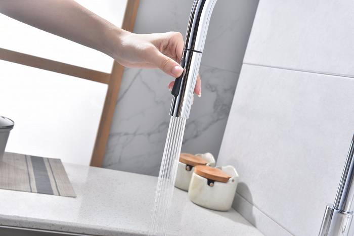 Смеситель для кухни Paulmark SENSO Se215180-CR сенсорное управление, выдвижной излив хром