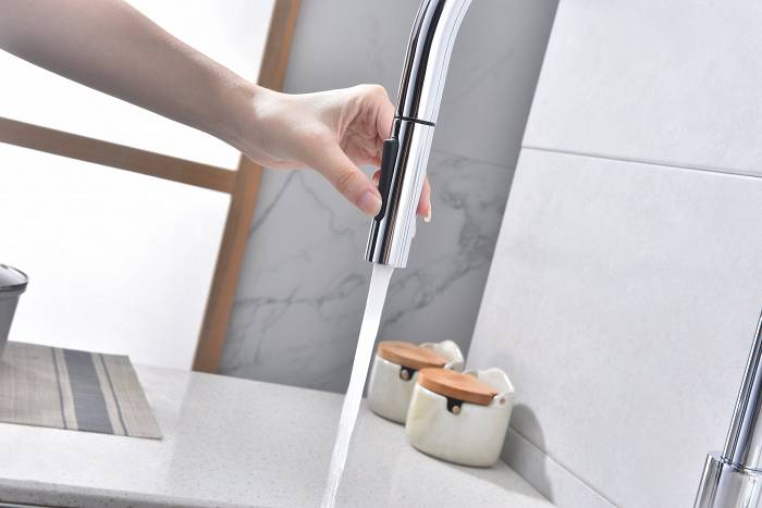Смеситель для кухни Paulmark SENSO Se215180-CR сенсорное управление, выдвижной излив хром
