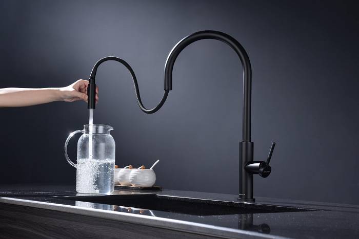 Смеситель для кухни Paulmark SENSO Se215180-AN сенсорное управление, выдвижной излив антрацит
