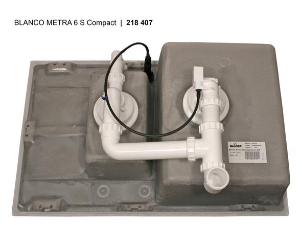 Кухонная мойка Blanco METRA 6 S Compact Silgranit мягкий белый клапан-автомат 527114