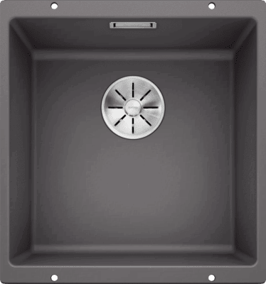 Кухонная мойка Blanco SUBLINE 400-U Silgranit темная скала, отводная арматура InFino 523423