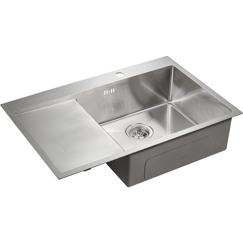 Мойка для кухни Paulmark ATLAN L-EDGE PM777851-BSR правая нержавеющая сталь