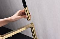 Смеситель для кухни Paulmark TORNADO To213402-LG гибкий излив с подключением фильтра глянцевый светлое брашированное золото