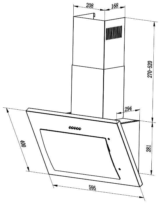 Каминная вытяжка LEX Mika GS 600 BL