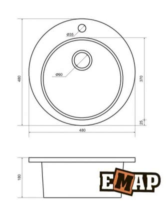 Мойка для кухни Емар EMQ-1475.C антрацит