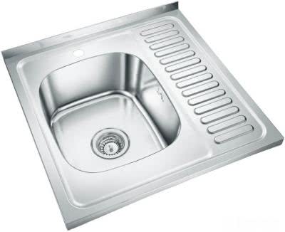 Накладная мойка для кухни Емар 6060L глянцевая, чаша слева