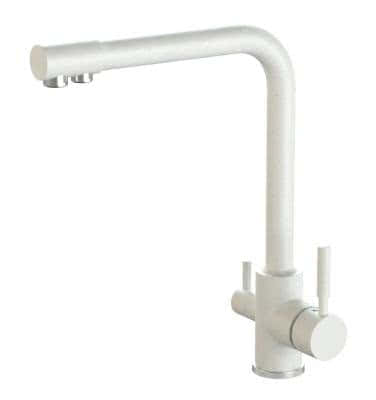 Смеситель для кухни ZETT lab КМ006/Q001 белый лед