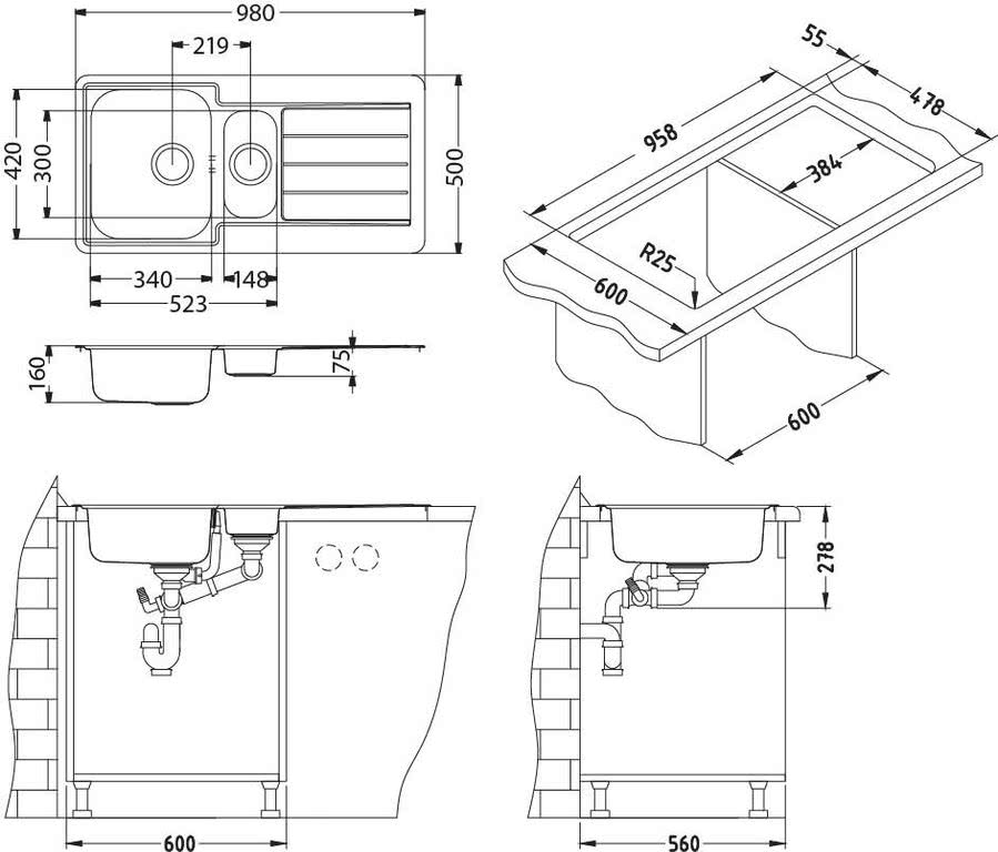 Мойка для кухни Alveus Line 10 (Satin)