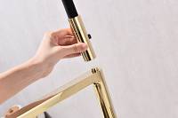 Смеситель для кухни Paulmark TORNADO To213402-G  гибкий излив с подключением фильтра глянцевый золото