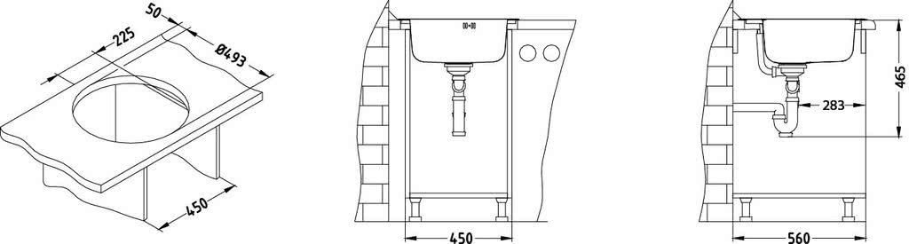 Мойка для кухни Alveus Form 30 (Satin) слив 90 мм