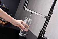 Смеситель для кухни Paulmark TORNADO To213402-GB  гибкий излив с подключением фильтра глянцевый черный