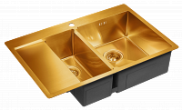 Мойка для кухни Paulmark LIGA R PM227851-BGR правая брашированное золото