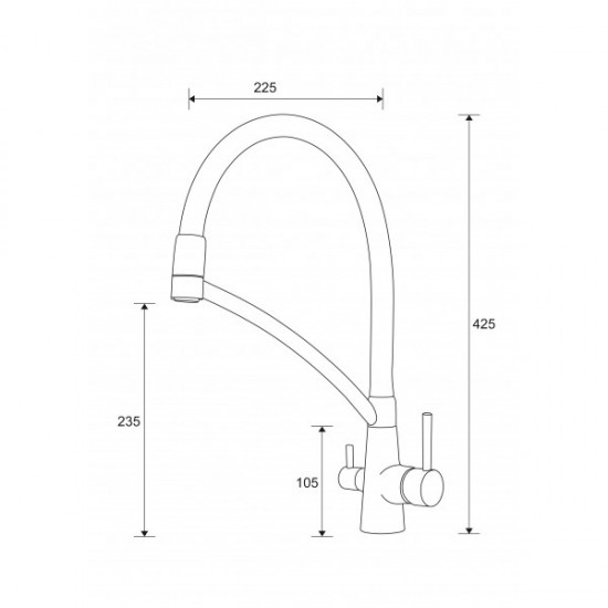 Смеситель для кухни Paulmark SIEGEN Si213111-AN антрацит полностью