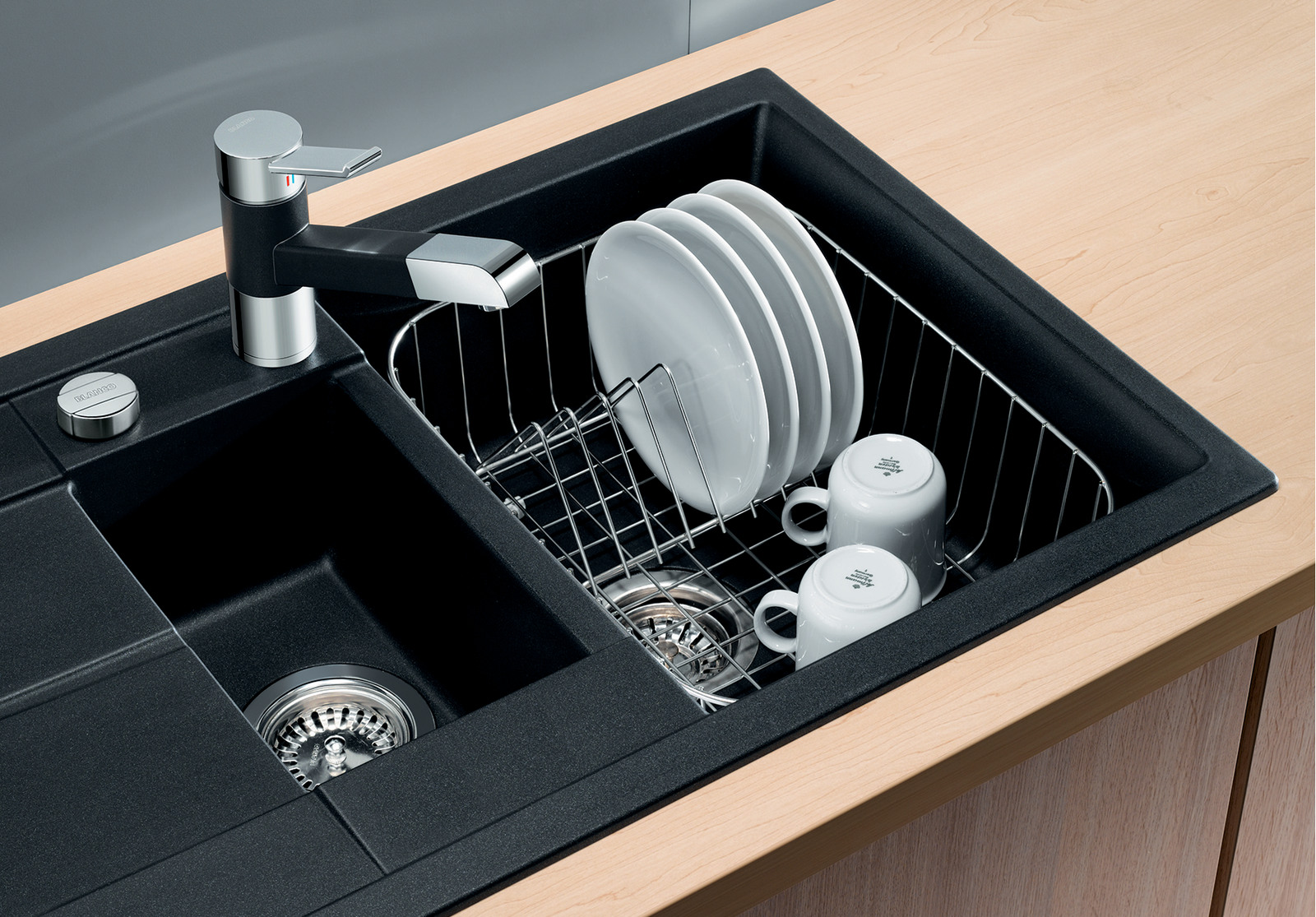 Кухонная мойка Blanco METRA 6 S Compact Silgranit мягкий белый клапан-автомат 527114