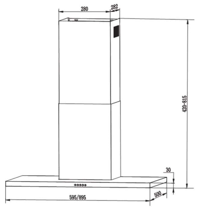 Каминная вытяжка Krona RINA 600 inox PB