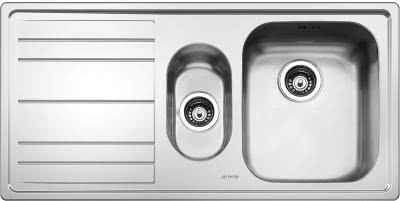 Мойка Smeg LE102S-2 из нержавеющей стали, матовая (крыло слева)