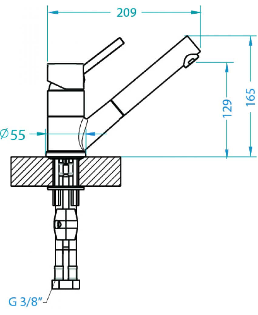Смеситель для кухни Alveus Cleo-P хром