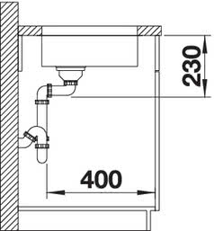 Кухонная мойка Blanco ANDANO 180-U нерж. сталь зеркальная полировка стоп-вентиль 522952