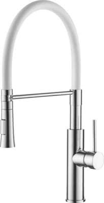 Смеситель для кухни с гибким изливом Ledeme L4097-3 белый