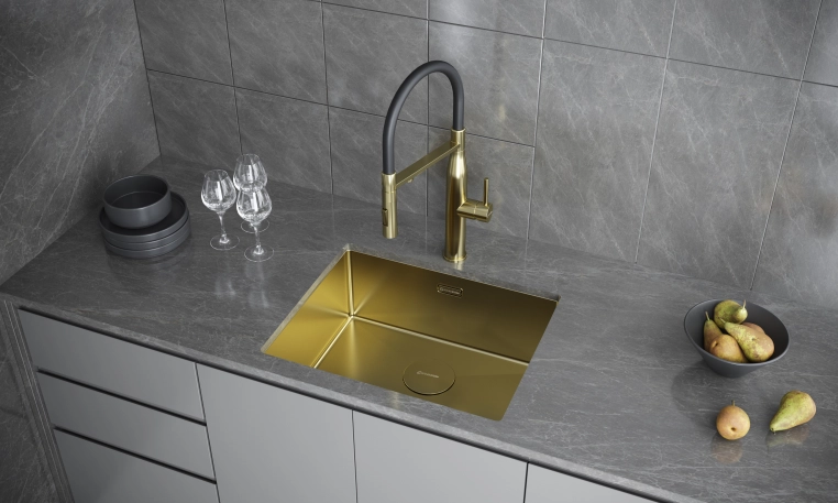 Кухонная мойка Kuchenstern KRAFT 60 вороненая  сталь 502GL50