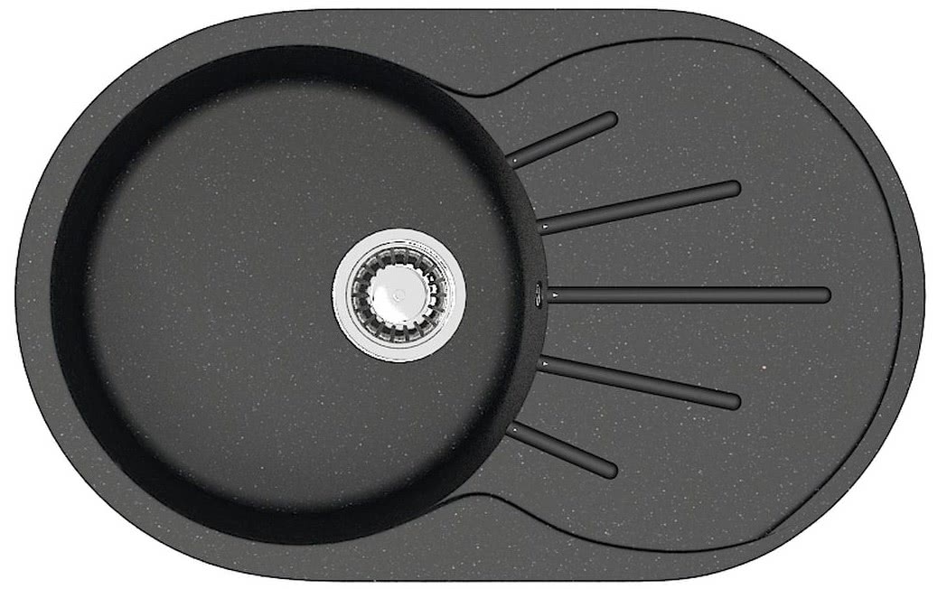 Мраморная мойка для кухни ZETT lab модель 110/Q4 черный