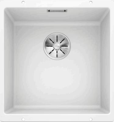 Кухонная мойка Blanco SUBLINE 400-U Silgranit белый, отводная арматура InFino 523426