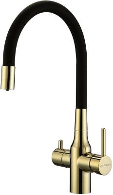 Смеситель для кухни Paulmark SALIX Sa213419-G гибкий излив золото