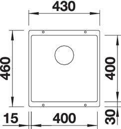 Кухонная мойка Blanco SUBLINE 400-U Silgranit антрацит, отводная арматура InFino 523422