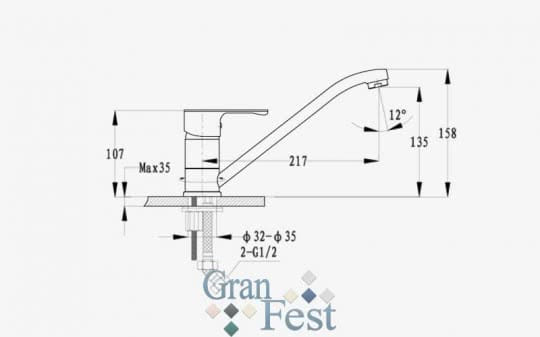 Смеситель для кухни GranFest 0123 светло-розовый