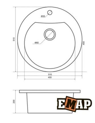 Мойка для кухни Емар EMQ-1500.C кварц