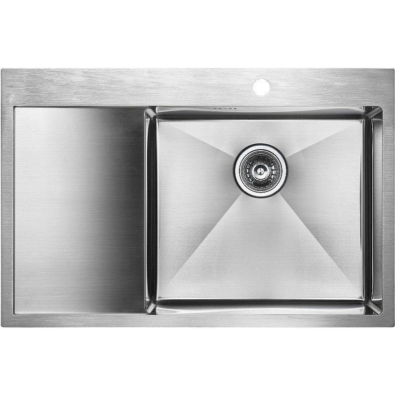 Мойка для кухни Paulmark ATLAN L-EDGE PM777851-BSR правая нержавеющая сталь