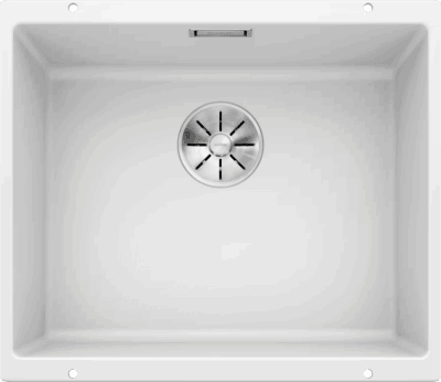 Кухонная мойка Blanco SUBLINE 500-U Silgranit белый, отводная арматура InFino 523436