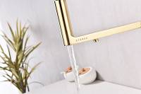 Смеситель для кухни Paulmark TORNADO To213402-G  гибкий излив с подключением фильтра глянцевый золото