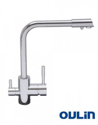 Смеситель для кухни Oulin OL-8073 нерж. сталь, сатин