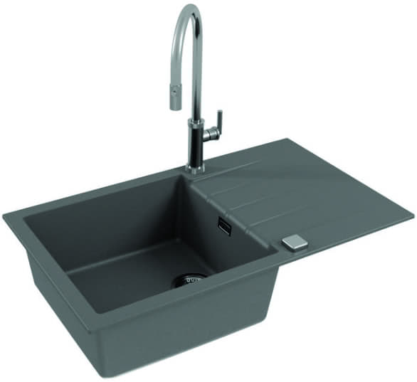 Мойка для кухни Alveus Cadit 40 Concrete G81, клапан-автомат