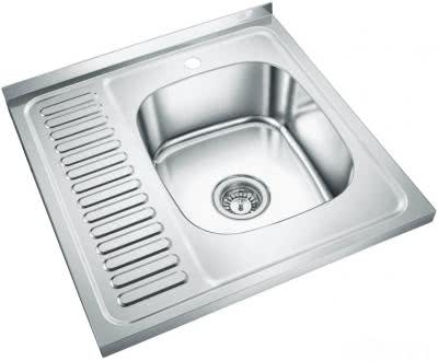 Накладная мойка для кухни Емар 6060R глянцевая, чаша справа