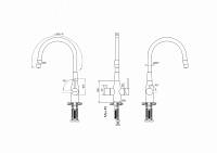 Смеситель для кухни Paulmark SALIX Sa213419-G гибкий излив золото