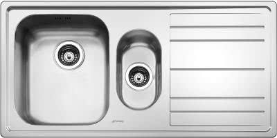 Мойка Smeg LE102D-2 из нержавеющей стали, матовая (крыло справа)