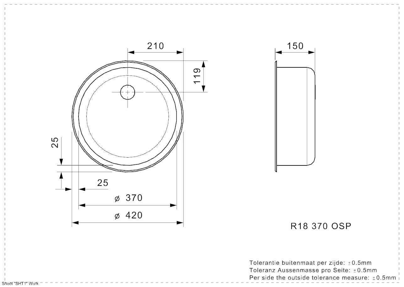 Мойка для кухни Reginox R 18 370 Lux 1.5"