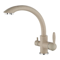 Смеситель для кухни Paulmark ESSEN Es213001-328 две воды серый бежевый Смеситель для кухни Paulmark ESSEN Es213001-328 две воды серый бежевый