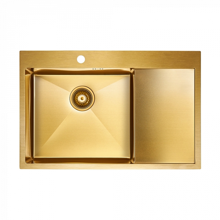 Мойка для кухни Paulmark ATLAN L PM217851-BGL правая брашированное золото