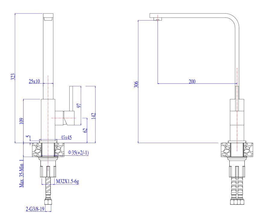 Смеситель для кухни Genesis by Alveus Jenny G81 Concrete