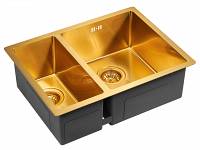 Мойка для кухни Paulmark ZUSAT R PM225944-BGR правая брашированное золото