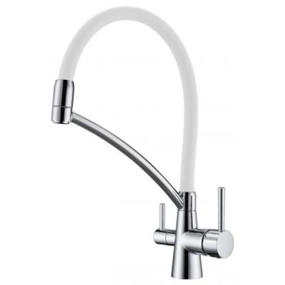 Смеситель для кухни Paulmark SIEGEN Si213111-CRw хром, белый шланг
