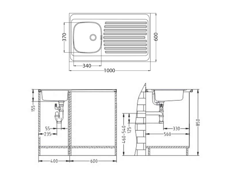 Мойка для кухни Alveus Classic 70 SAT-60 1000X600