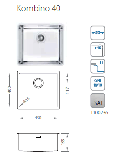 Мойка для кухни Alveus Kombino 40