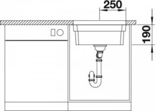 Мойка для кухни Blanco Etagon 500-U тёмная скала, отводная арматура InFino®
