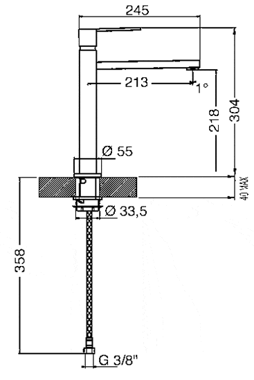 Смеситель для кухни Smeg MFQ8-CSP матовый хром