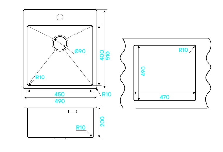 Кухонная мойка Kuchenstern WERK 50 нержавеющая  сталь 506SS50